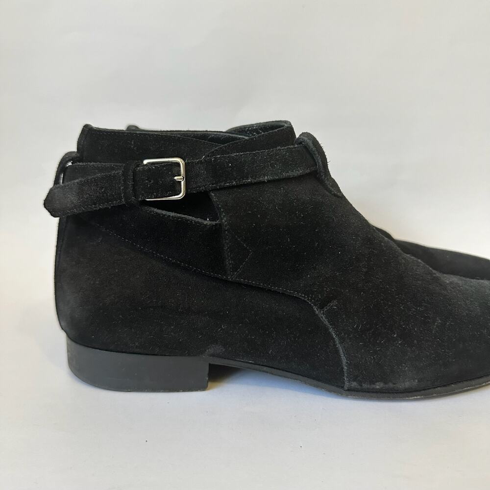 SAINT LAURENT Jodhpur Crop Ankle Boots Black Suede London 20 - Picture 6 of 12